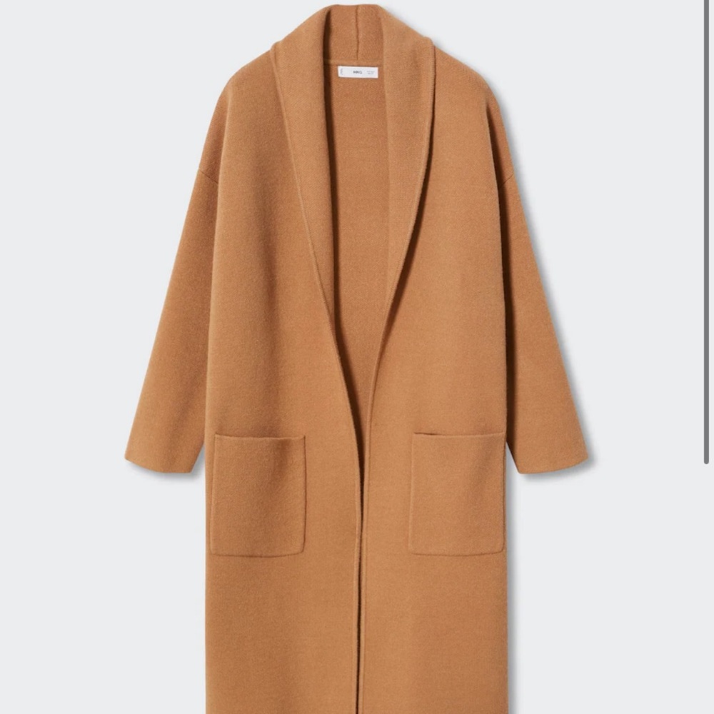 Mango coatigan, oversized knitted coat with pockets